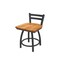 Holland Bar Stool Co 18" Low Back Swivel Vanity Stool, Pewter Finish, Med Maple Seat 41118PWMedMpl - alternate 1